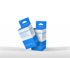 box mockup short rectangle size-with hanger psd