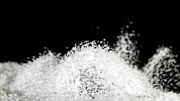 Super slow motion flying sugar. High quality FullHD footage video