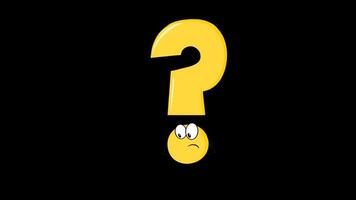 Yellow Question Mark Character Thinking video