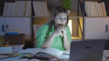 Researcher woman watching historical documentary. video