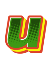 grappig halftone alfabet brief en aantal png