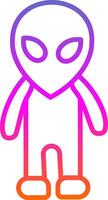 Alien Line Gradient Icon Design vector