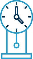Clock Line Blue Two Color Icon vector
