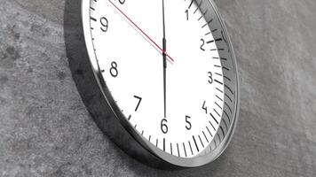 klassisch Uhr auf Beton Mauer - - 6 Ö Uhr video