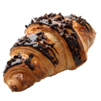 chocolate croissant. francês pastelaria croissant topo visualizar. sopro pastelaria sobremesa isolado png