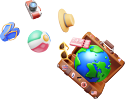 3d viagem bolsa. feriado ou período de férias. png
