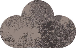 retro illustration style cartoon of a storm cloud png