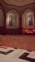 Grand Church Interior With Large Wooden Altar video