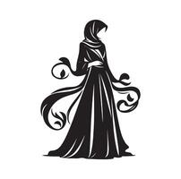 hijab estilo Moda ilustración diseño silueta estilo vector