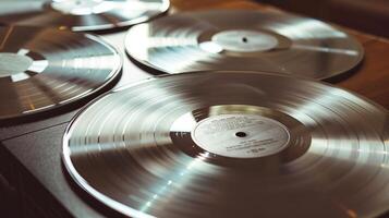 silver vinyl record photo