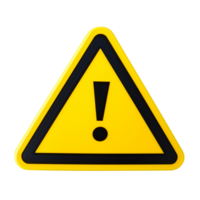 Yellow Warning Sign with Exclamation Point isolated on transparent background png