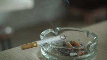 cigarett bränna närbild video
