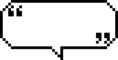 8bit retro game pixel speech bubble balloon with quotation marks, icon sticker memo keyword planner text box banner png