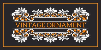 Vintage Baroque Victorian frame border monogram floral engraved scroll ornament vector
