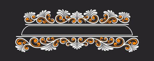 Vintage Baroque Victorian frame border monogram floral engraved scroll ornament vector