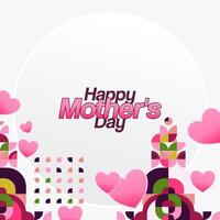 Mother's Day banner. Modern geometric abstract square background in colorful style for world Mother's Day. Greeting card cover with text Happy Mother's Day vector