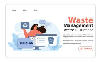 Digital waste managemen. Flat illustration. vector