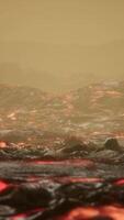 champs de lave à la fin de l'éruption du volcan video