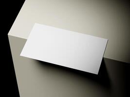 Realistic floating business branding cards template mockup. photo