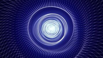 sans couture boucle animation de abstrait bleu tunnel fabriqué de en mouvement vagues de énergie. futuriste Contexte pour l'Internet, numérique technologie, science fiction, ordinateur Connexions et vj montrer. 4k , 60 images par seconde video