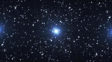 astratto sfondo con luminosa raggiante luccichio particelle e scintillante stelle. senza soluzione di continuità ciclo continuo video