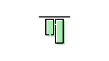 Editing tool animation icon in outline style video