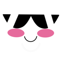 un' cartone animato viso con occhiali da sole e rosa occhi png