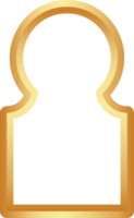 Ramadan gouden kader vorm geven aan. deur en venster boog met Islamitisch ontwerp. moslim oosters poort. Indisch wijnoogst boog met traditioneel ornament. architectuur element en sticker. png