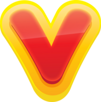 Comic Alphabet 3D Letter V png