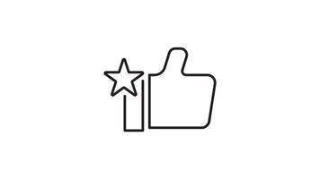 Award and reward outline icon animation. transparent background video