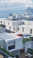 An aerial view of a building with a lot of windows and balconies video