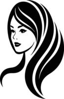 mujer belleza logo ilustración negro y blanco vector