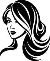 mujer belleza logo ilustración negro y blanco vector