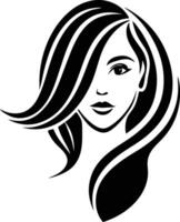 mujer belleza logo ilustración negro y blanco vector