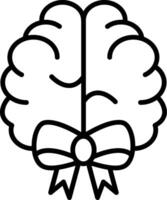cerebro cinta línea icono vector