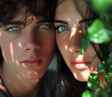 Adán y víspera en el jardín de Edén foto