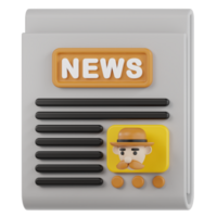 periódico 3d ilustración png