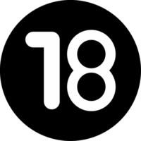 Eighteen Circle Inverted Icon vector
