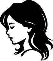 chica, negro y blanco ilustración vector