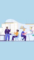 Colleagues Communicating At Workplace On Vertical 2D Cartoon Animation video