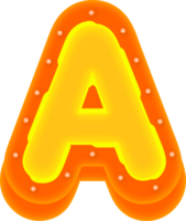 letras 3d cinema luz alfabeto uma png