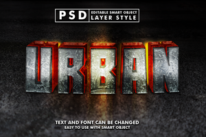 Urbain modifiable texte effet psd