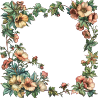 an illustration of flowers in a frame png