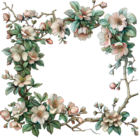 an illustration of flowers in a frame png