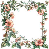 an illustration of flowers in a frame png