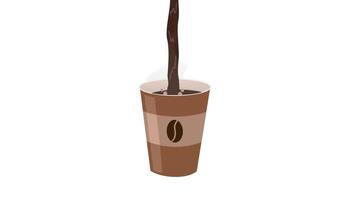 caffè in una tazza di carta video