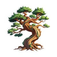 hermosa soltero grande árbol ilustración vector