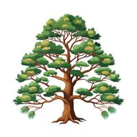 hermosa soltero grande árbol ilustración vector