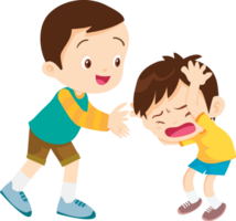 confortante triste bambini con amico png