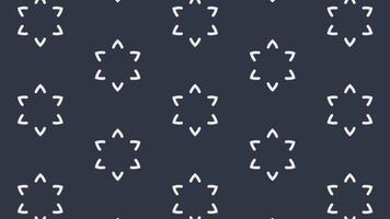 senza soluzione di continuità ciclo continuo animazione di buio blu sfondo con ripetendo modello di bianca geometrico stella piace forme, ideale per sfondi, presentazioni, o tessile disegni video